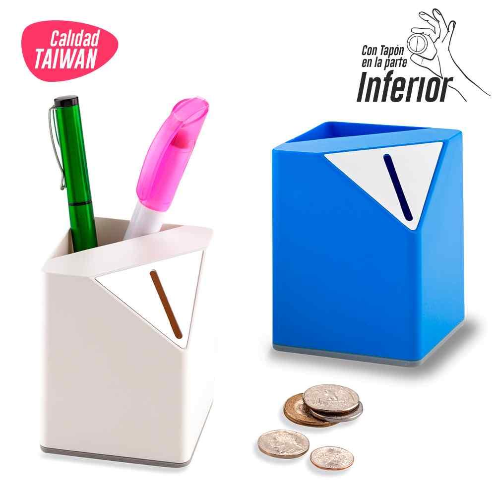 Alcancia Con Portaboligrafo - Producto promocional personalizable