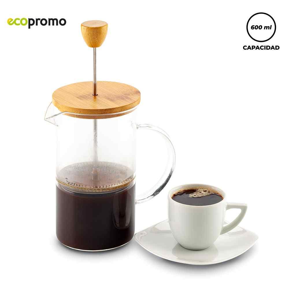 Cafetera en Vidrio y Bambú 600ml - Producto promocional personalizable