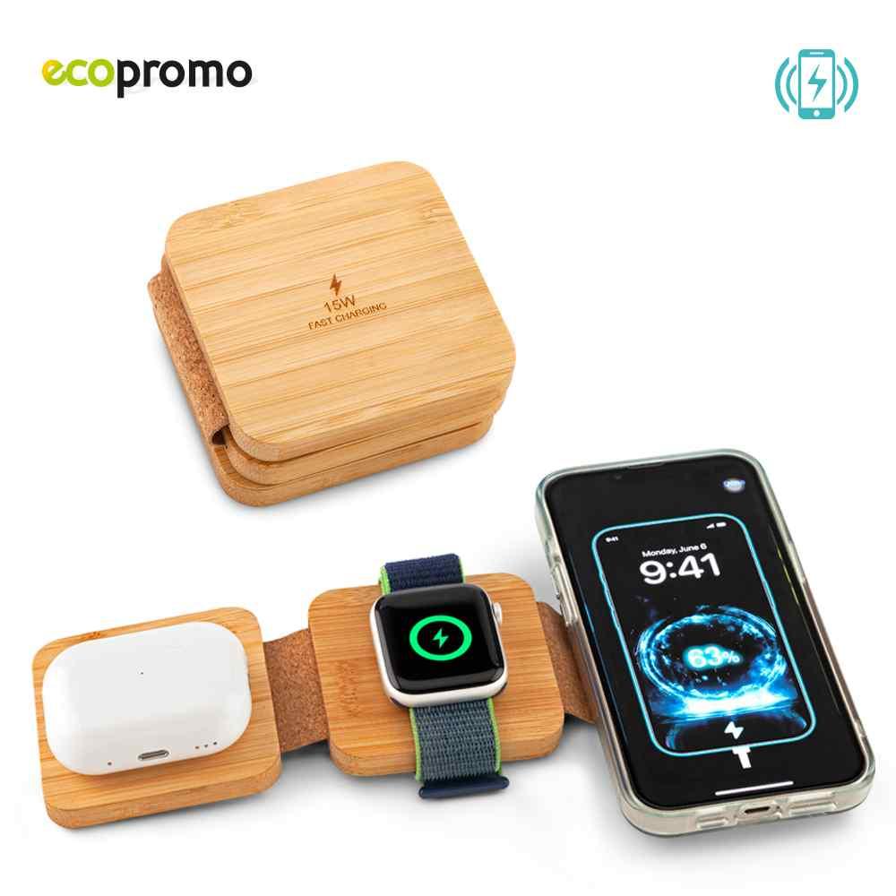 Cargador Inalámbrico Mágnet 3-1 Eco - Producto promocional personalizable