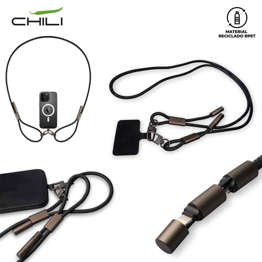 Cordón Portacelular Con Cables Chili - Producto promocional personalizable