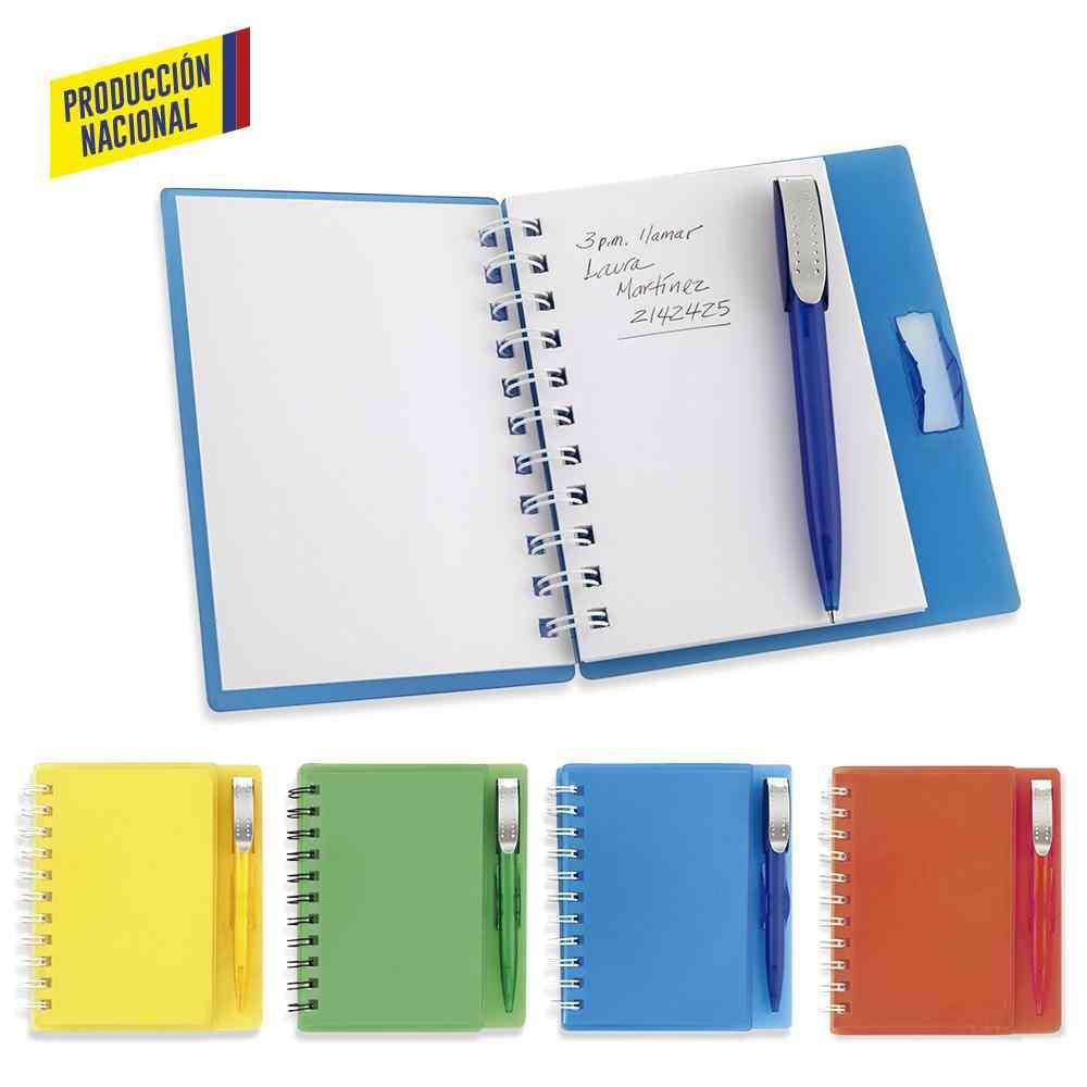 Libreta Con Bolígrafo Hard Top 100 Hojas - Producción Nacional - Producto promocional personalizable