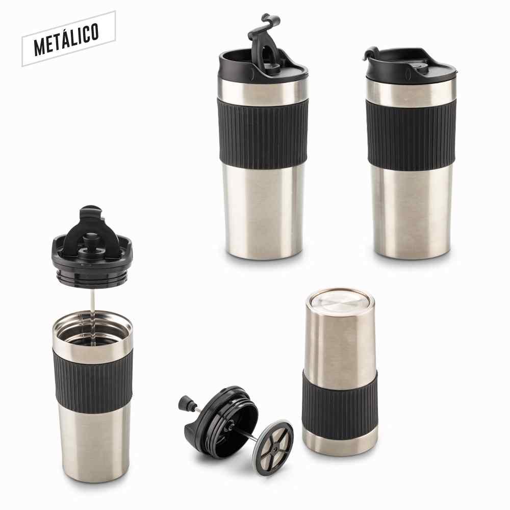 Mug Metálico Con Prensa Francesa 450ml - Producto promocional personalizable