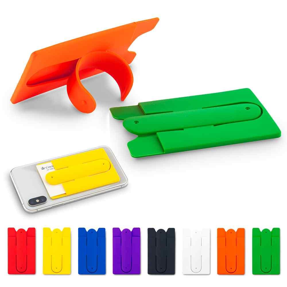 Portatarjetas en Silicona Con Soporte - Producto promocional personalizable