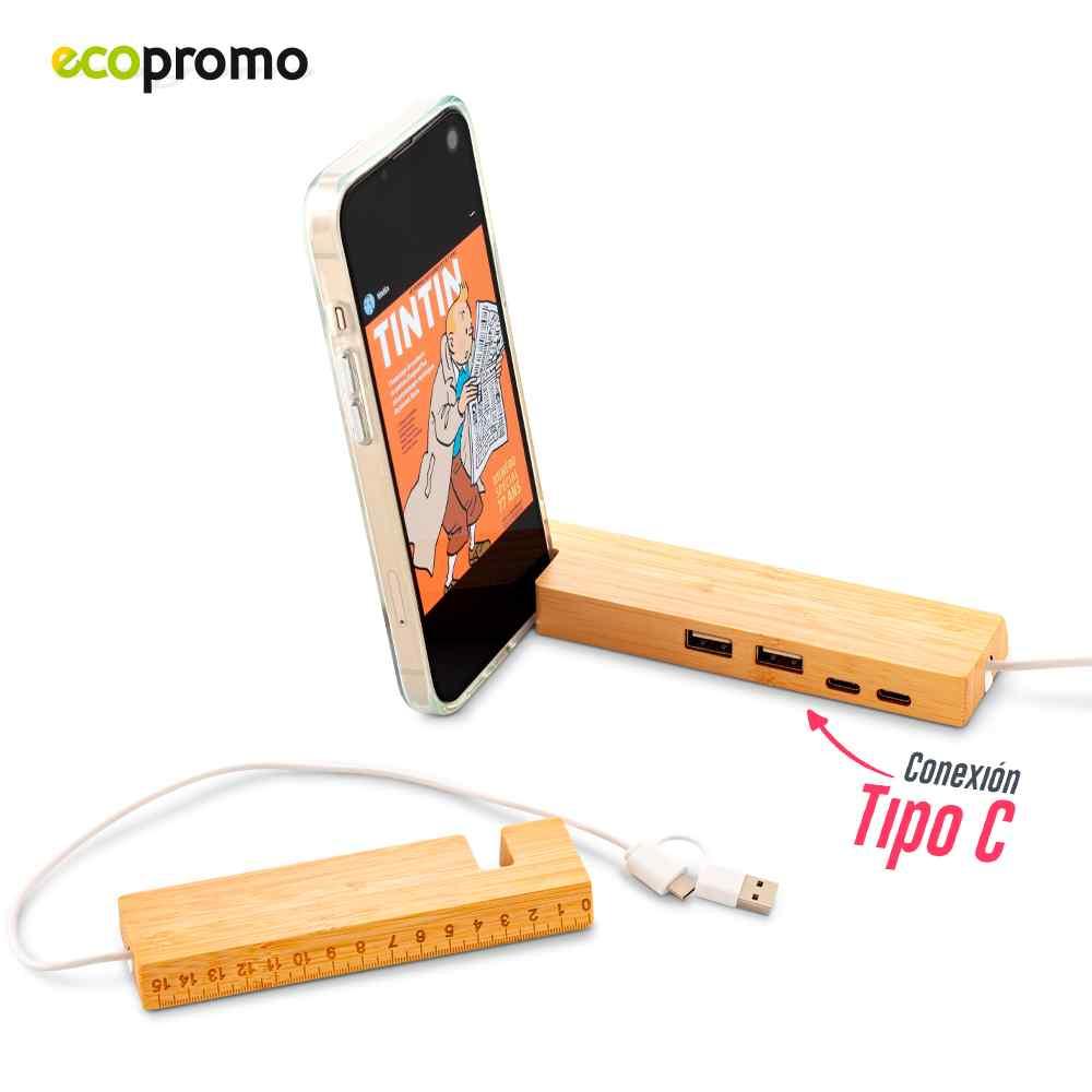 Puerto Usb Ruler Bamboo - Producto promocional personalizable