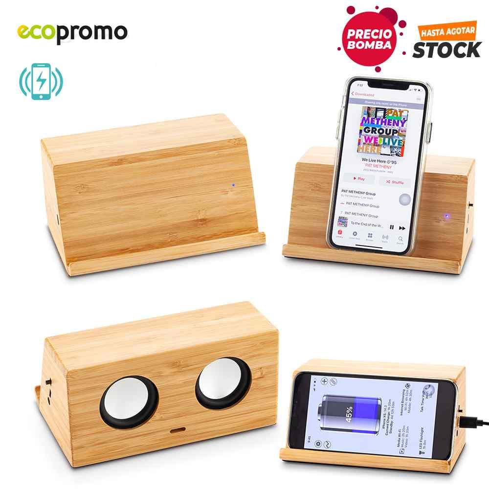 Speaker de Inducción Bamboo - Producto promocional personalizable