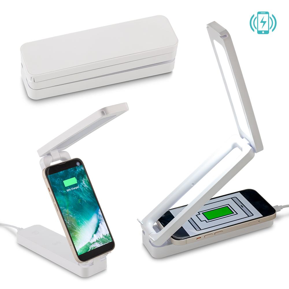 CARGADOR INALAMBRICO CON LAMPARA FLEX - Producto promocional personalizable