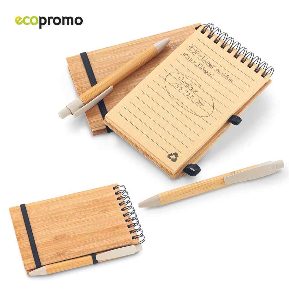 Libreta Con Bolígrafo Bamboo - Producto promocional personalizable