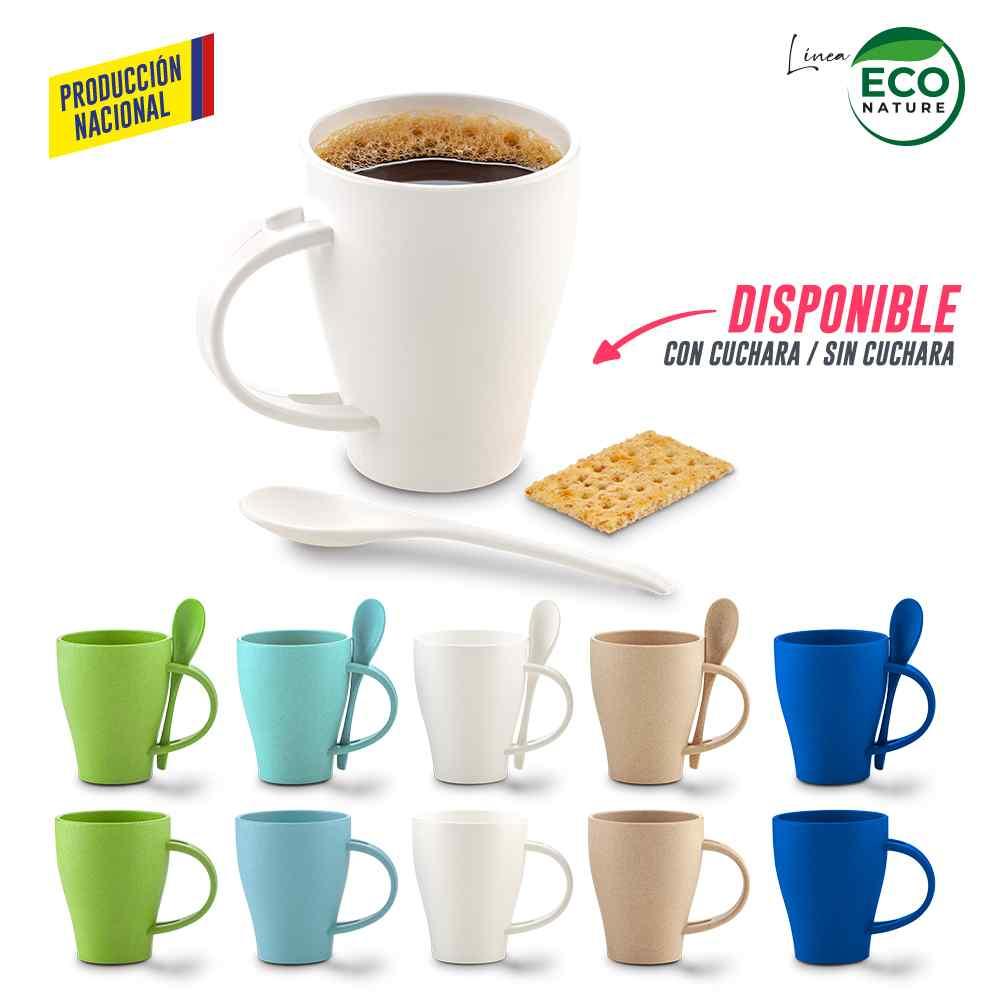 Mug Plástico Con Cuchara Tiffany 350ml - Producción Nacional - Producto promocional personalizable