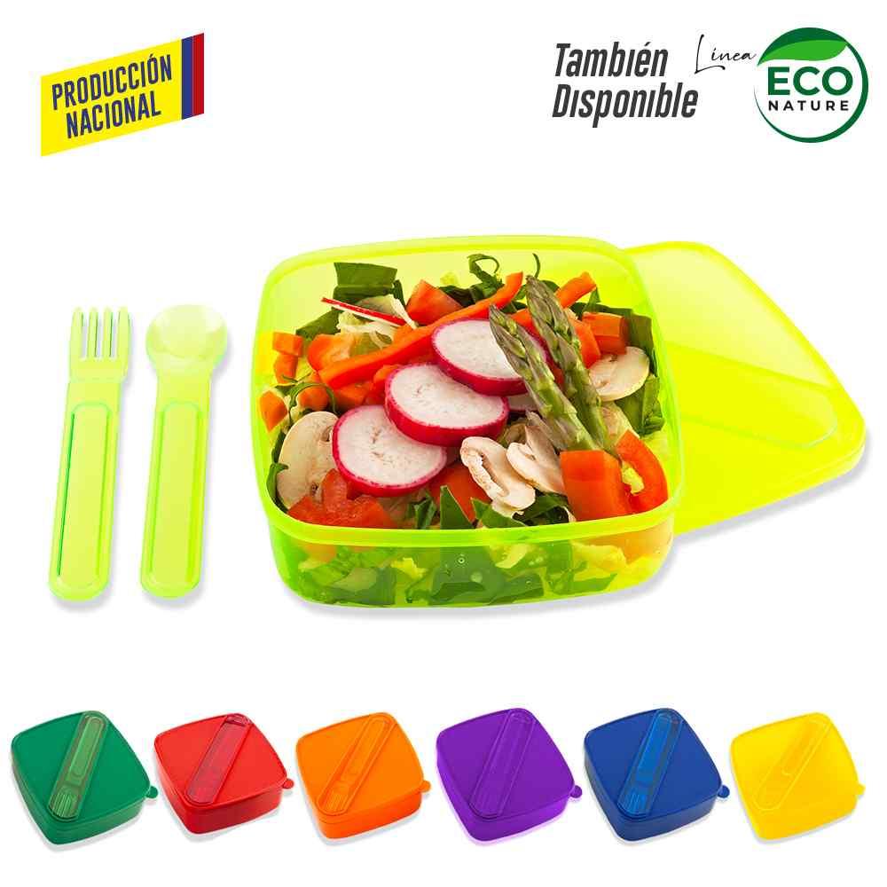 Portacomida Sencillo Con Cubiertos - Produccion Nacional - Producto promocional personalizable