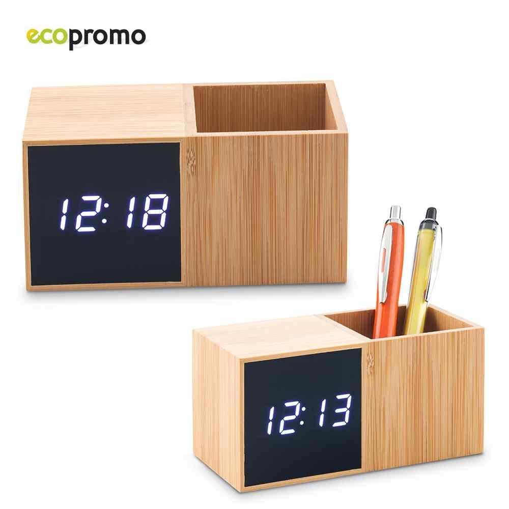 Reloj Con Portabolígrafo Bamboo - Producto promocional personalizable