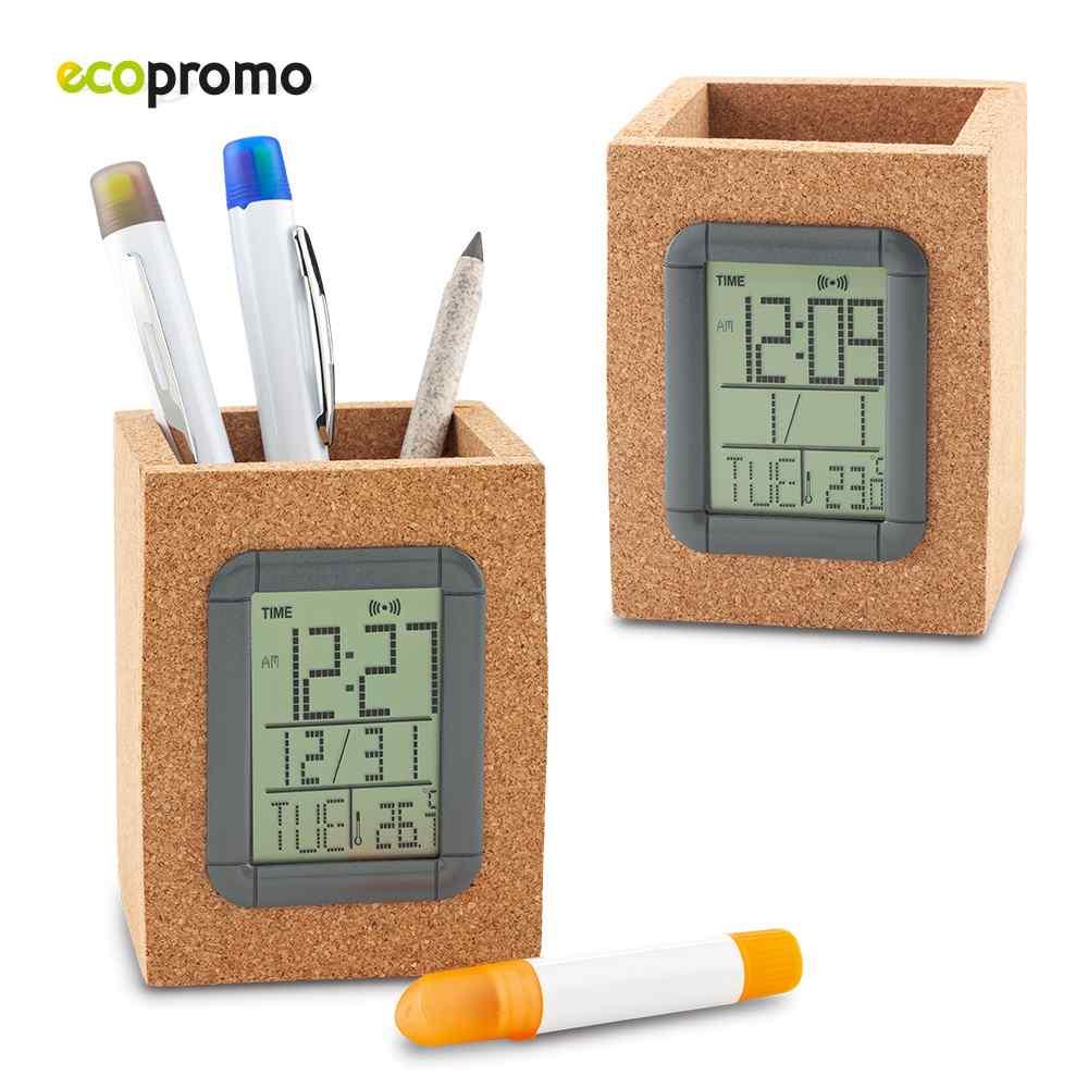 Reloj Portaboligrafos Cork - Producto promocional personalizable