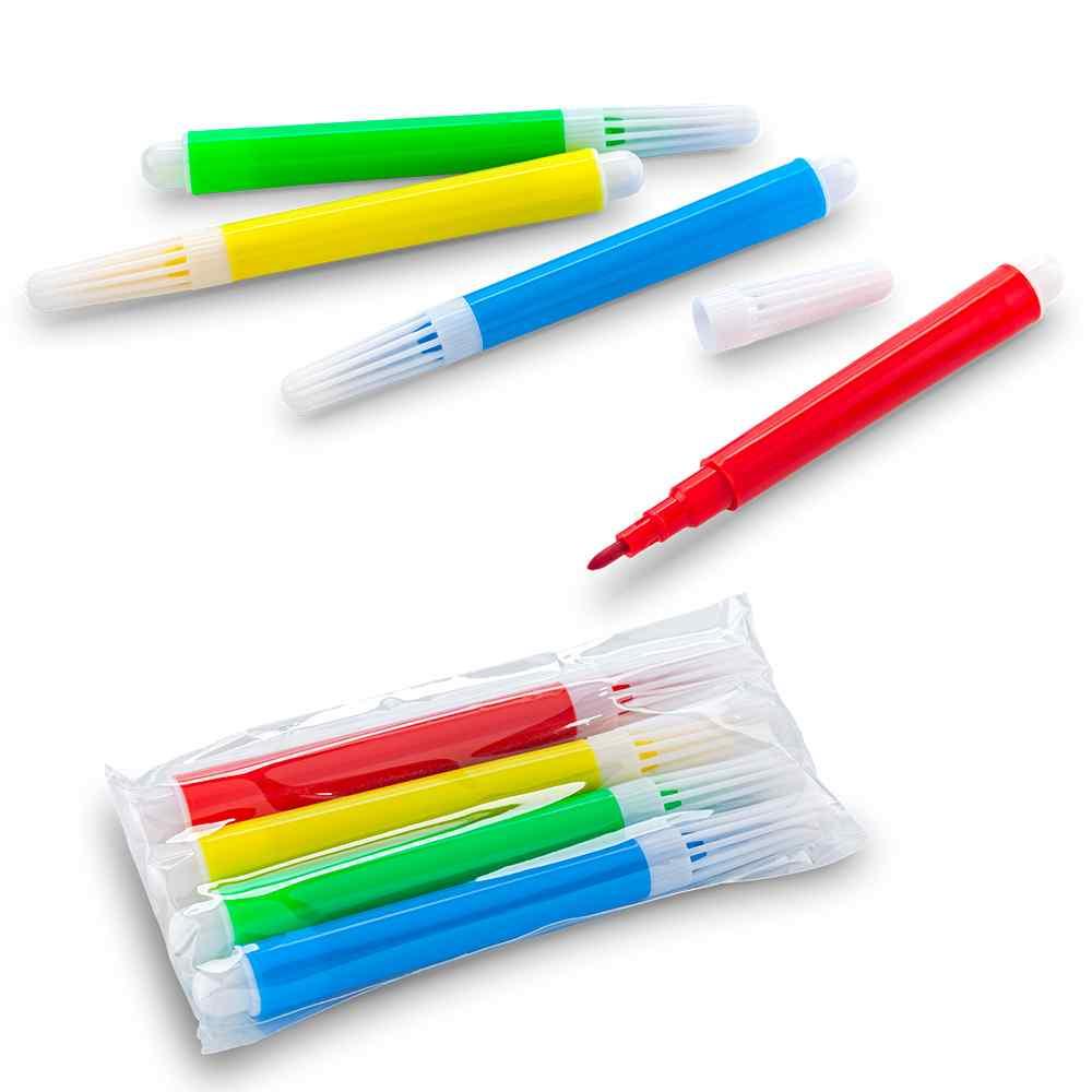 Set de 4 Mini Marcadores Tinta Lavable - Producto promocional personalizable