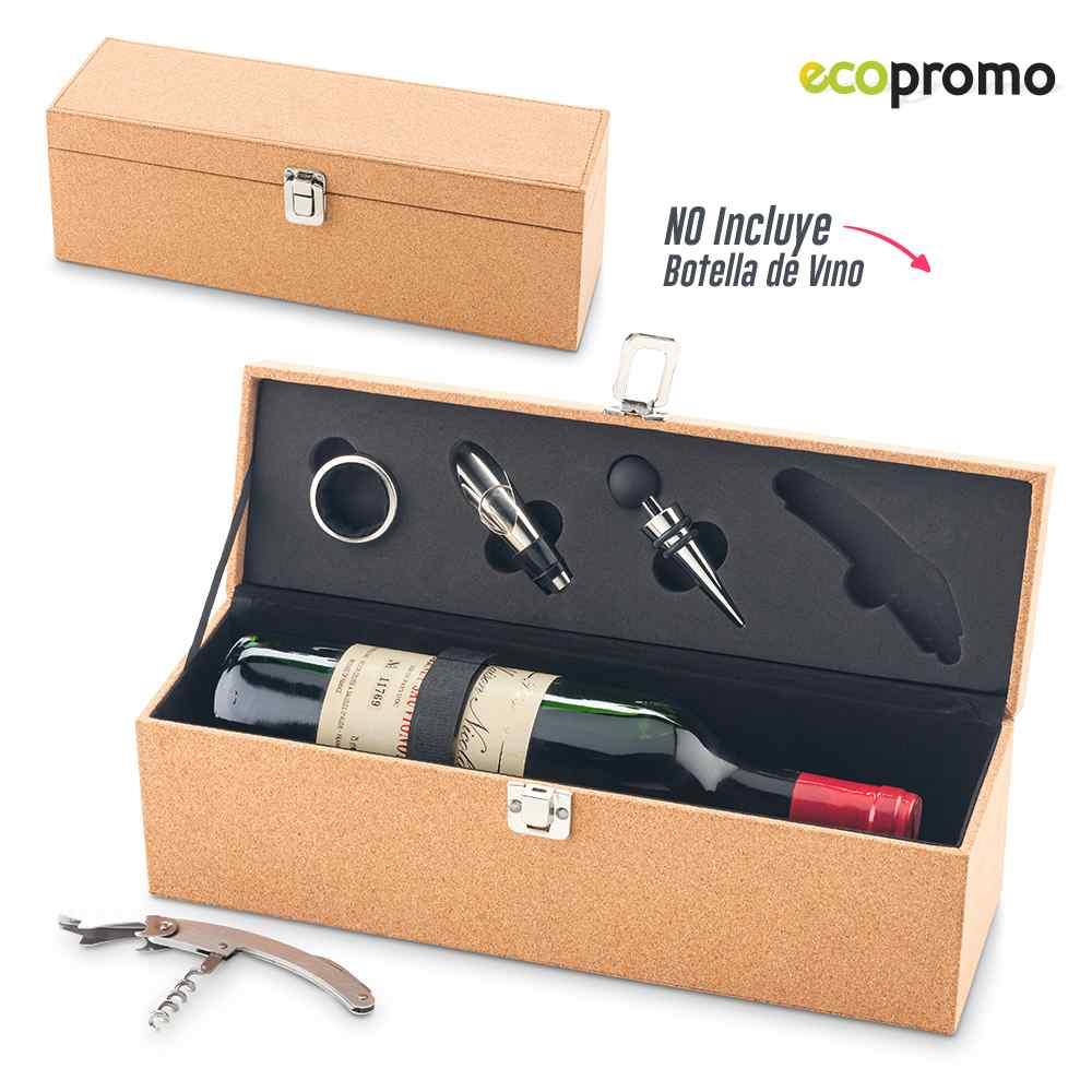 Set de Bar y Portavino Cork - Producto promocional personalizable