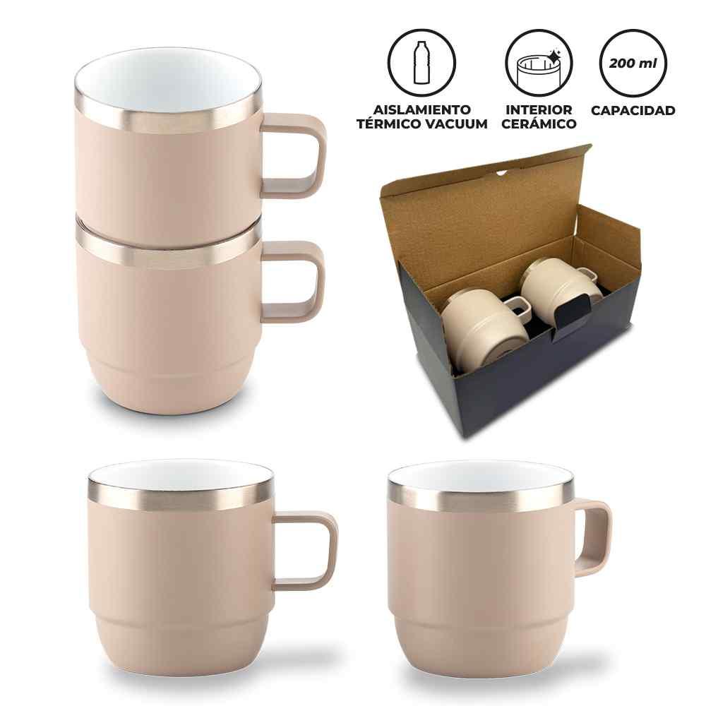 Set de Mugs Metálicos Stylor 200 ml - Producto promocional personalizable