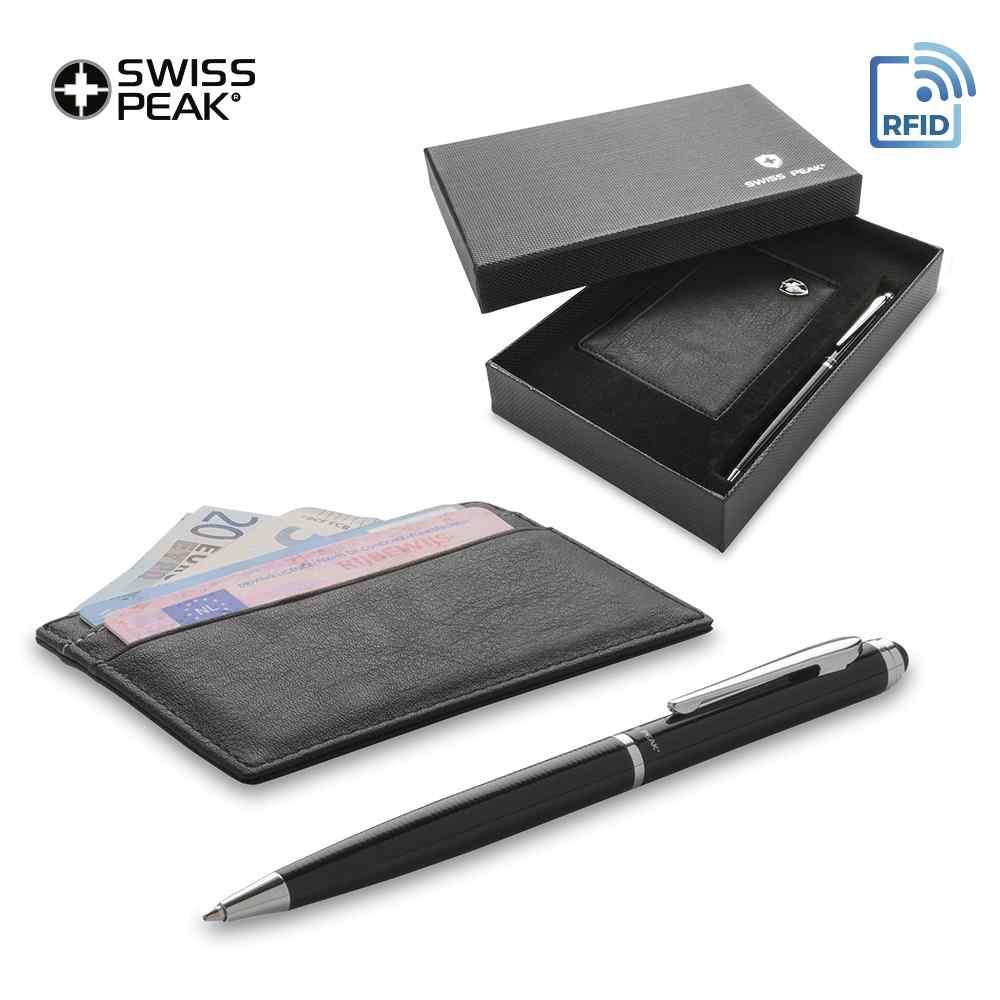Set de Portatarjetas y Bolígrafos Swiss Peak - Producto promocional personalizable