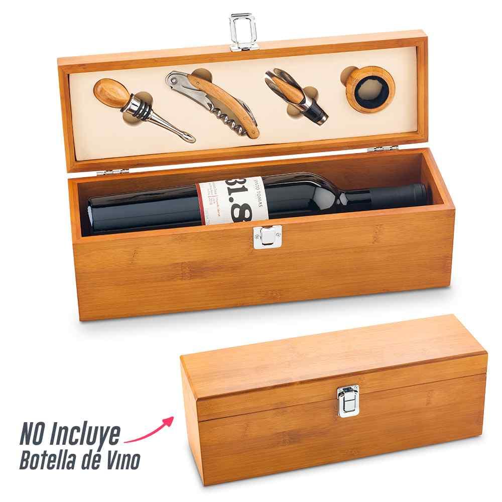 Set de Vino en Bambú ii - Producto promocional personalizable