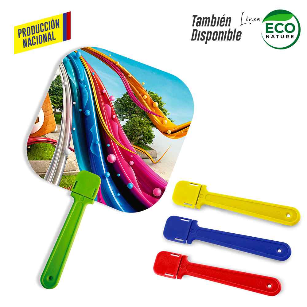 Abanico Con Mango Stick Producción Nacional - Producto promocional personalizable
