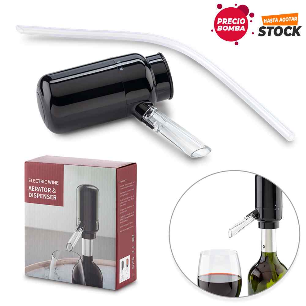 Aireador Electrico Para Vino - Precio Bomba - Producto promocional personalizable