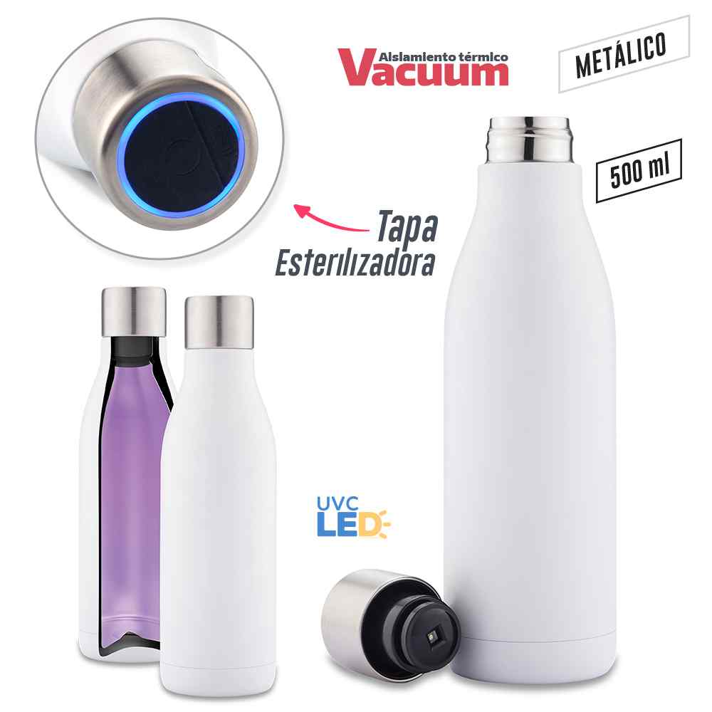 Botilito Metálico Uv-c Clean 500ml - Producto promocional personalizable