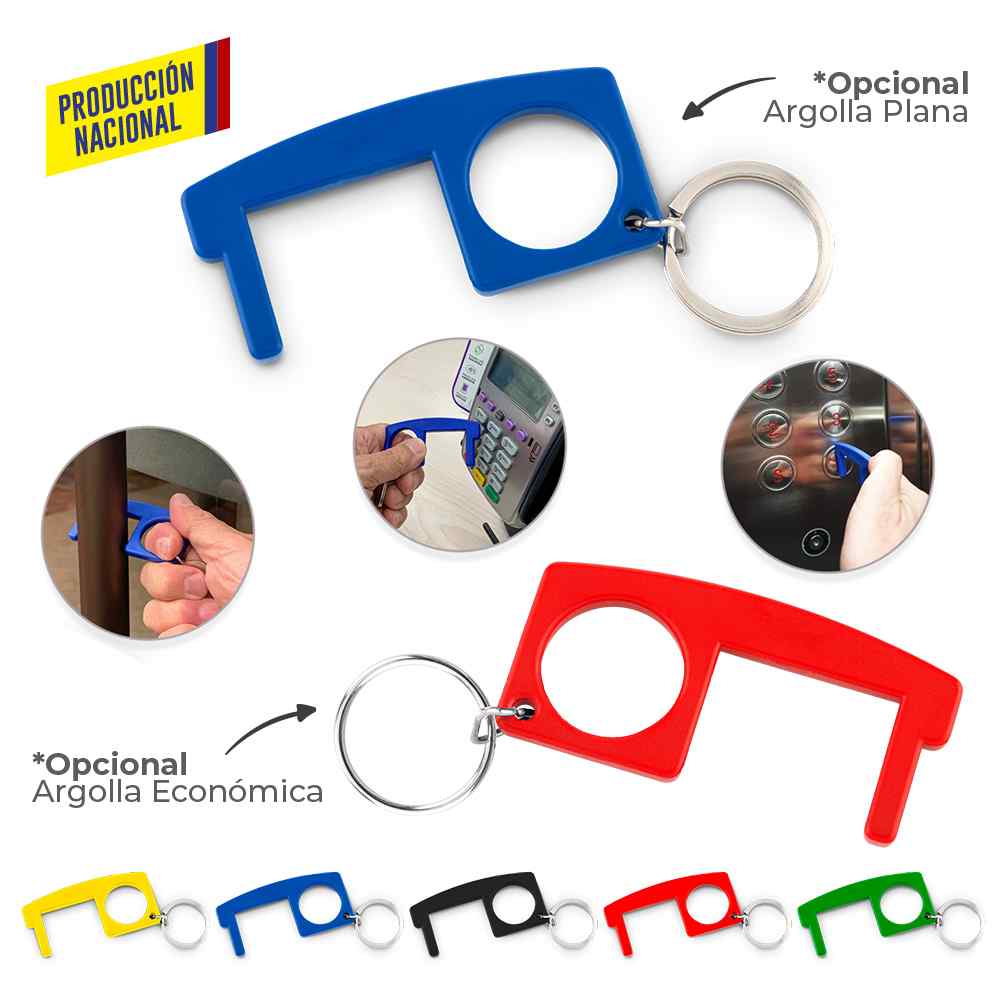 Llavero Plástico Multiusos Anticontacto - Produccion Nacional - Producto promocional personalizable