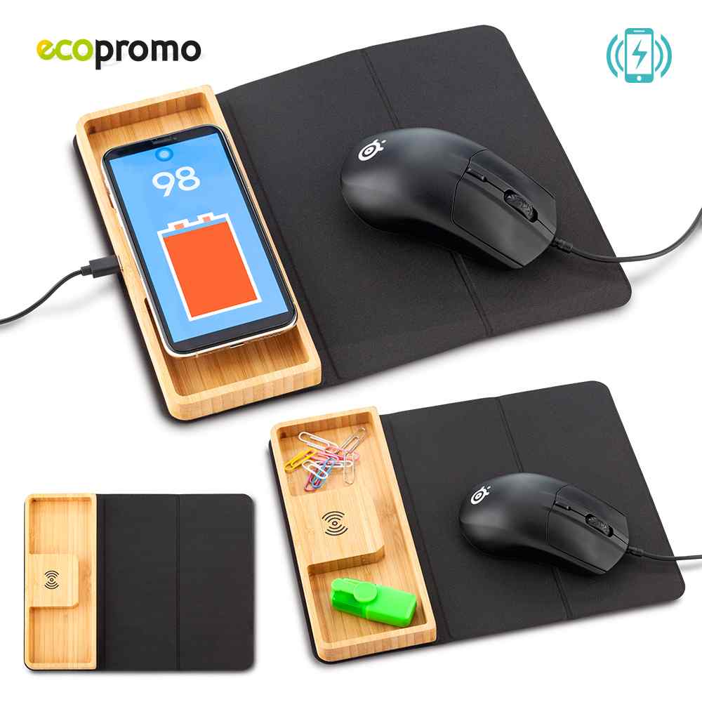 Mouse Pad Con Cargador Inalámbrico Dexter - Producto promocional personalizable