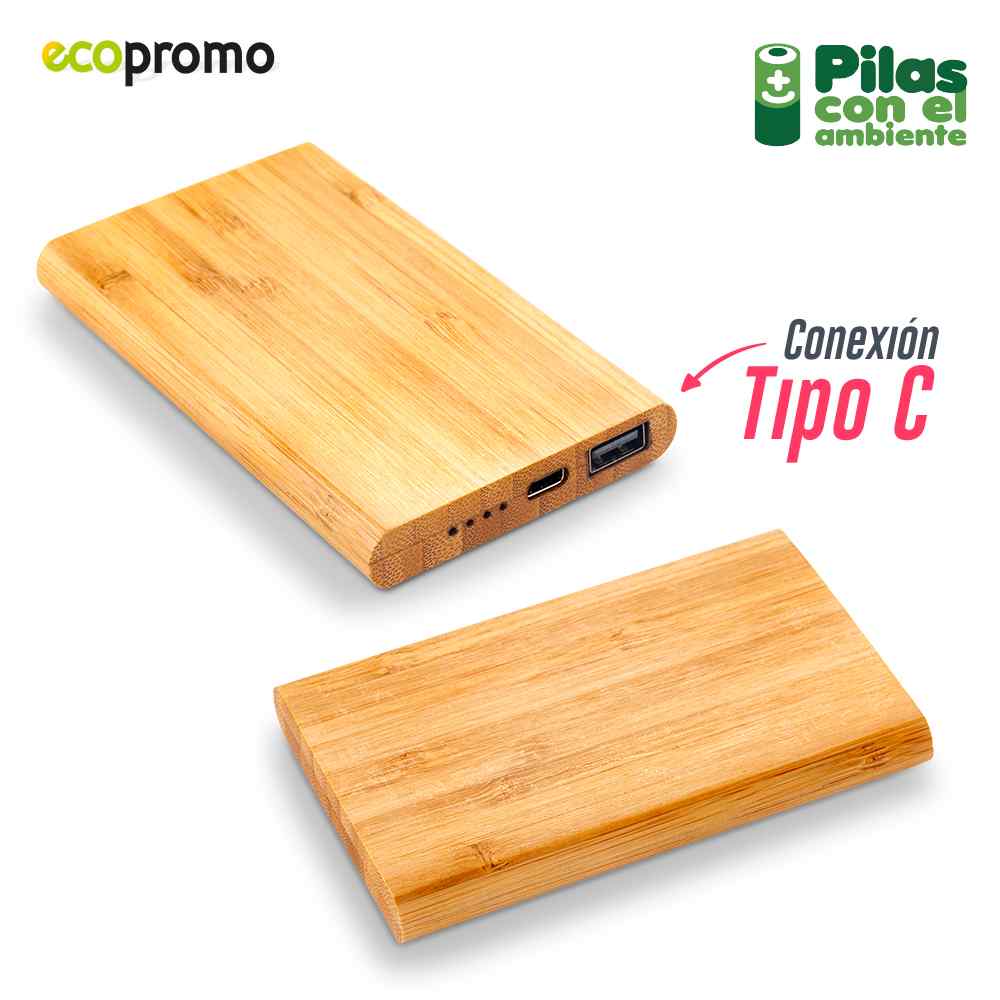 Pila Recargable En Bamboo Nipax 5000mah Ii - Producto promocional personalizable