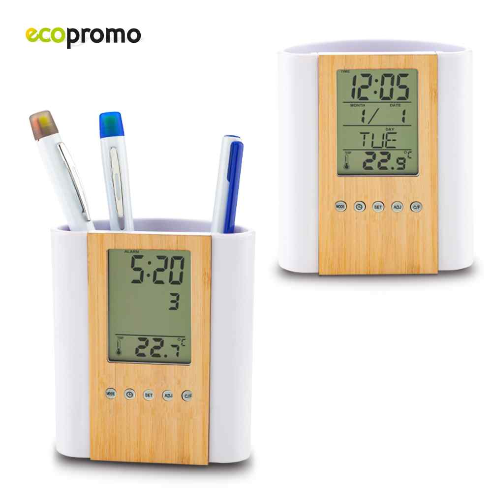 Reloj Portaboligrafo Crystal Bamboo - Producto promocional personalizable