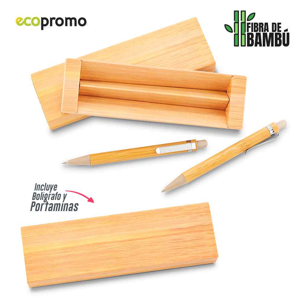 Set Bolígrafo Y Portaminas Bamboo - Producto promocional personalizable