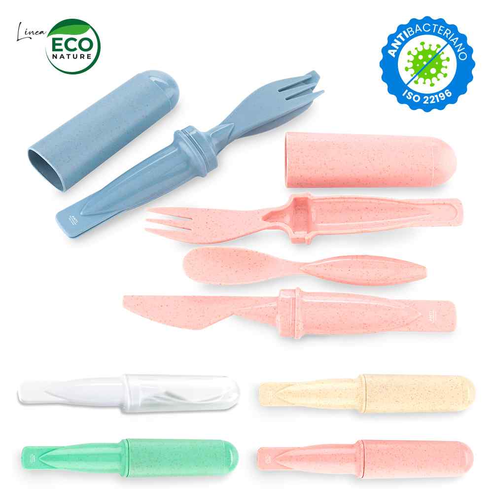 Set De Cubiertos Eco - Material Antibacteriano - Producto promocional personalizable