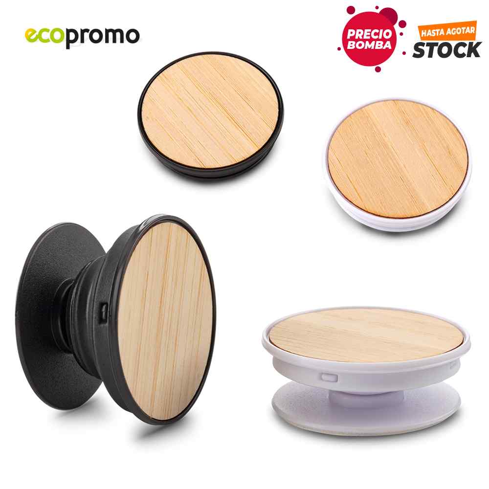 Soporte Para Móviles Pump Bamboo - Precio Bomba - Producto promocional personalizable